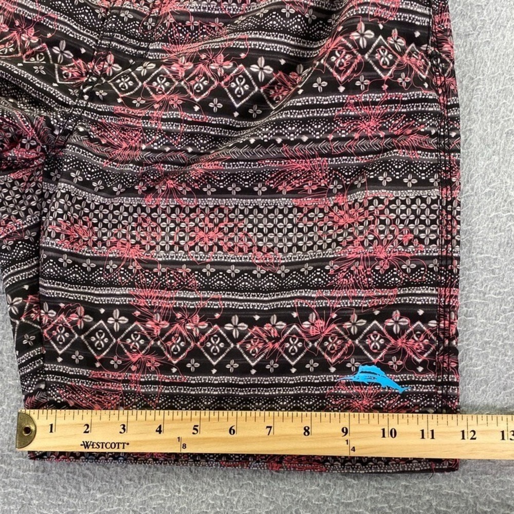 Tommy Bahama Swim Trunks Men's L Tropical Pink Black Lined Swim Surf Beach - Picture 11 of 13
